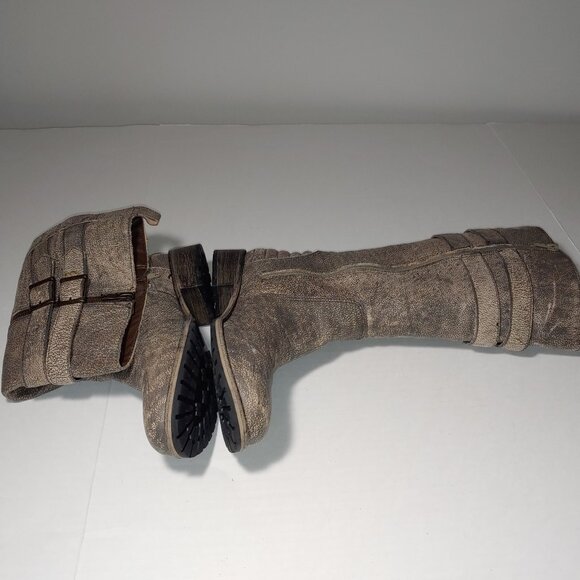 Matisse Roady Tall Distressed Leather Moto Boots size 9W  Brown - Picture 9 of 10